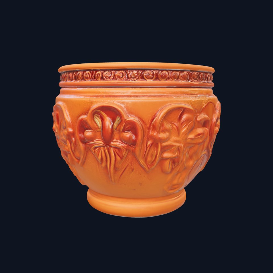 Ornate Terracotta Pot D Model Pack